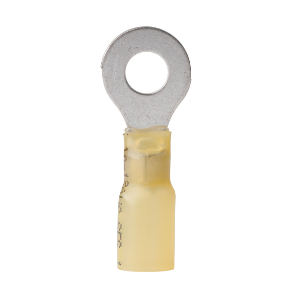 Ancor 12-10 1/4 Ring Terminal Heat Shrink Yellow 100 pack - 312499