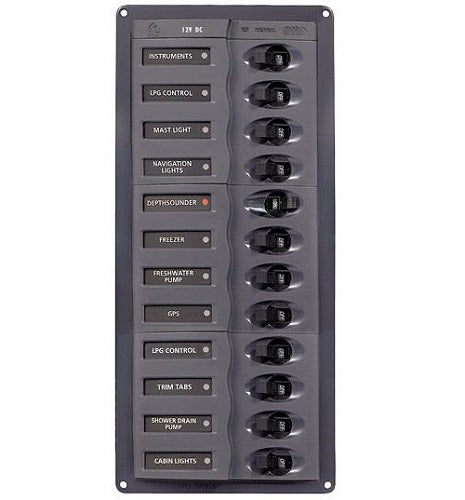 Bep 902 Nmv 12 Way Dc Circuit Breaker Panel Vertical