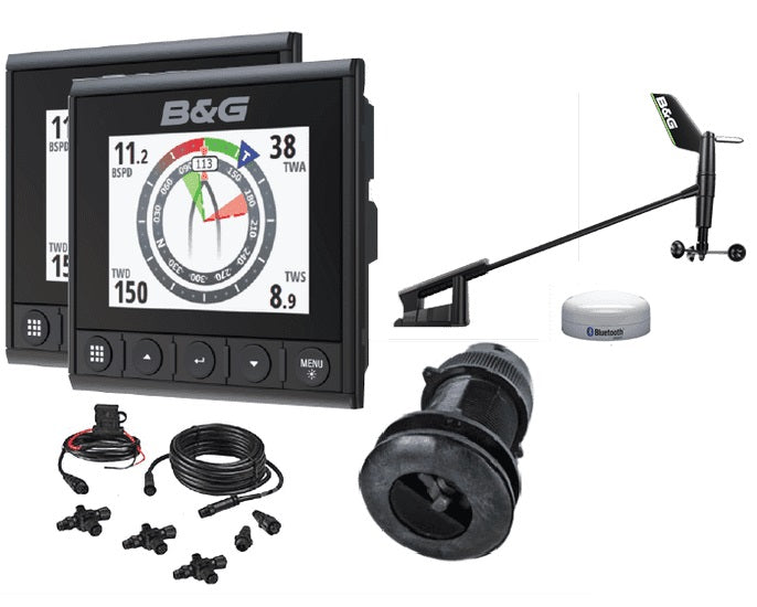 B&G Triton2 Speed/Depth/Wind Dual Display Wireless Package with DST10 and WS320 - 000-14957-002