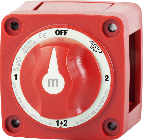 Blue Sea M-Series Battery Switch On/Off/On/Both with Knob - 6007-BSS