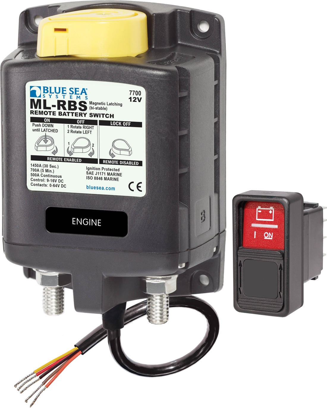 Blue Sea Ml Rbs 12v Dc 500 A Remote Battery Switch With Manual Control