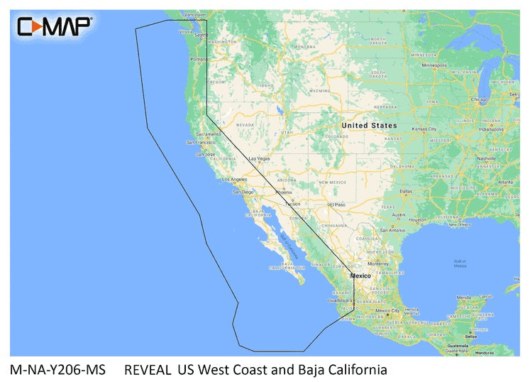 C-MAP Reveal Coastal US West Coast and Baja - M-NA-Y206-MS