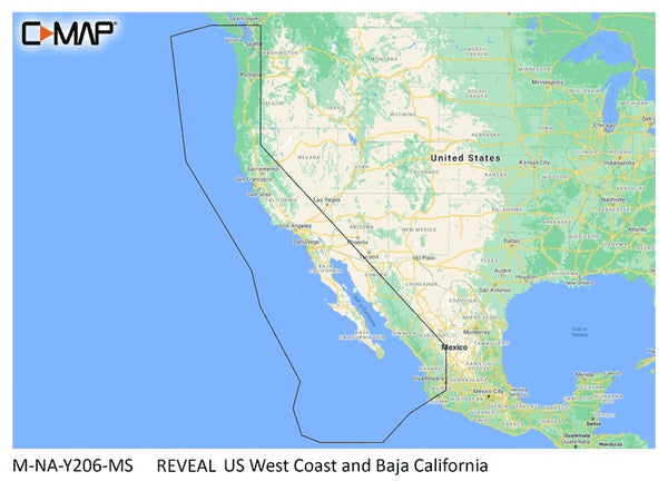 C-MAP Reveal Coastal US West Coast and Baja - M-NA-Y206-MS