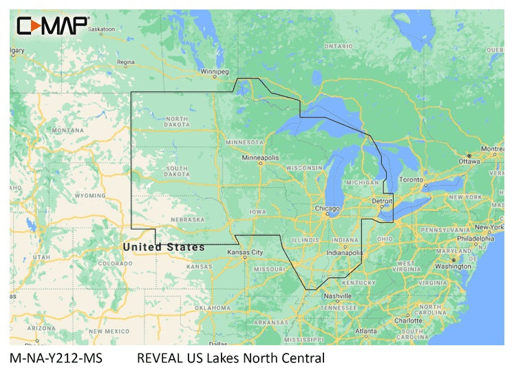C Map Reveal Inland Us Lakes North Central