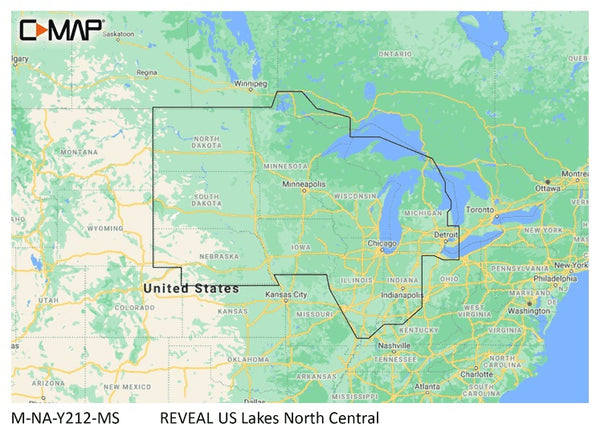 C Map Reveal Inland Us Lakes North Central