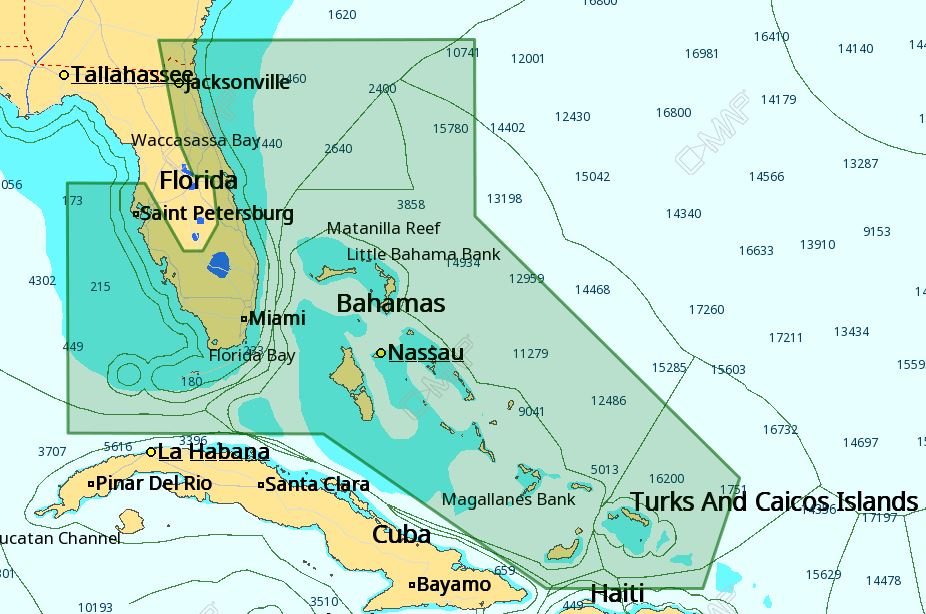C-MAP M-NA-D943 4D Local Florida And The Bahamas - M-NA-D943-MS