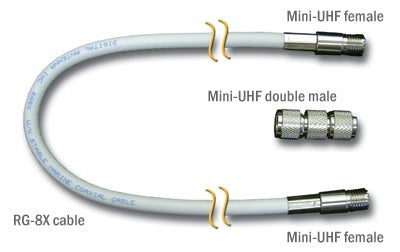 Digital 20ft RG8X W/Mini UHF Female & Mini UHF Double Male - C118-20