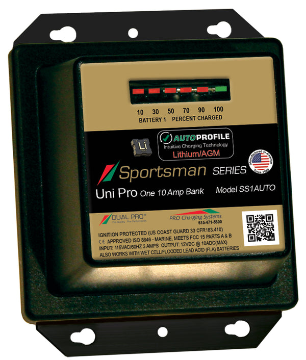 Dual Pro SS1AUTO Battery Charger, Auto Profile 1 Bank 10 Amps - SS1AUTO
