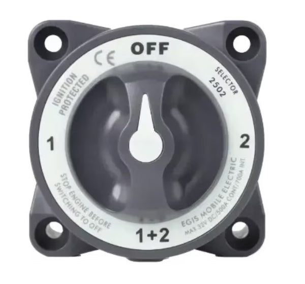 EGIS 2502 Heavy Duty-Series 600A  Battery Selector Switch Off/1/Both/2 - 2502
