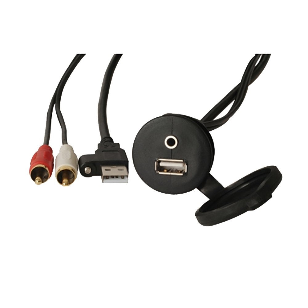 Fusion MS-CBUSB35 Panel Mount 3.5mm and USB Au-In Jack - 010-12381-00