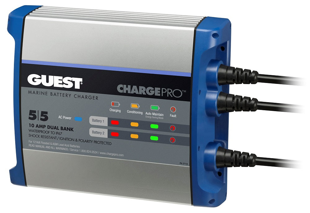 Guest 2711A 10A 2 Bank 120V Input Battery Charger - 2711A