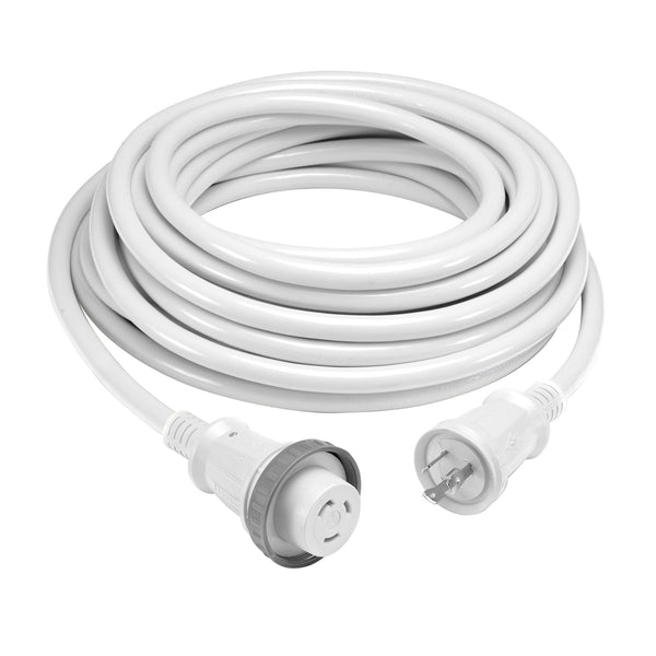 Hubbell HBL61CM08WLED 30 Amp 50ft Cordset With LED White - HBL61CM08WLED
