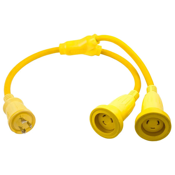 Hubbell HBL64CM56 Y Cable 2-30A Male - 1 30A Female - HBL64CM56