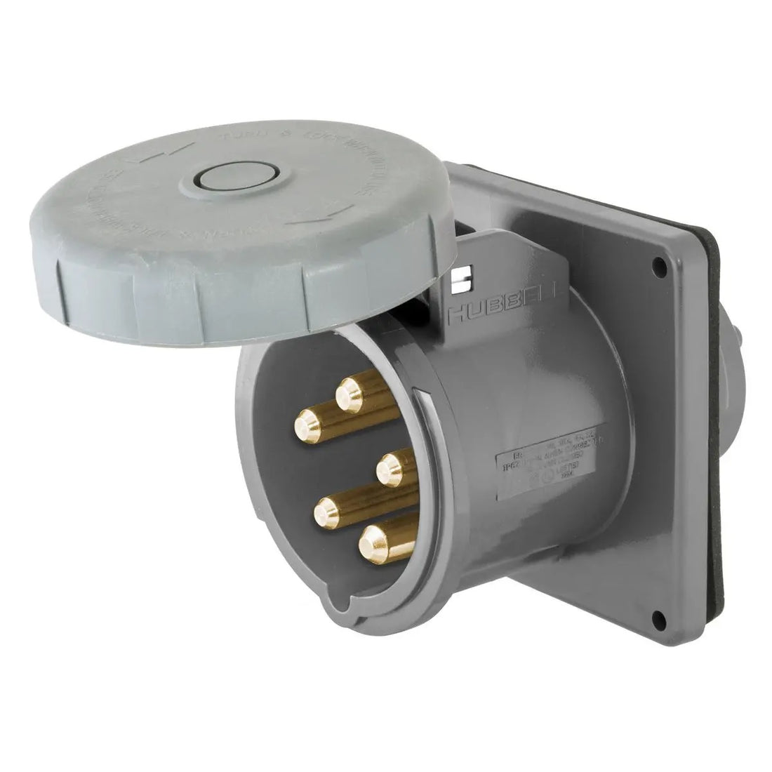 Hubbell M5100B7R 100A 480V 5W Shore Power Inlet - M5100B7R