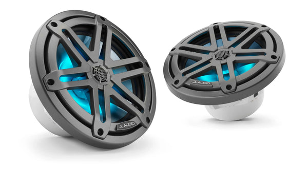 JL Audio M3 7.7in Coaxial Speakers Gray Sport Grille with RGB LED - 010-03067-00