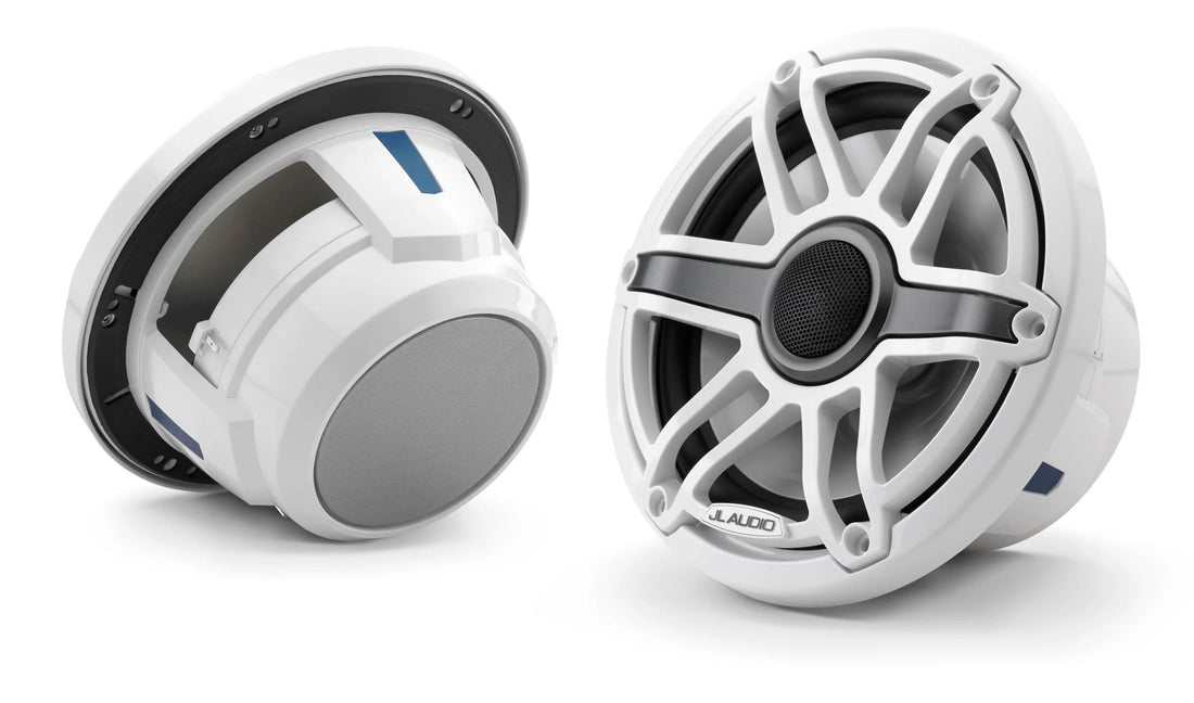 JL Audio M6 7.7in Coaxial Speakers White Sport Grille - 010-03073-00