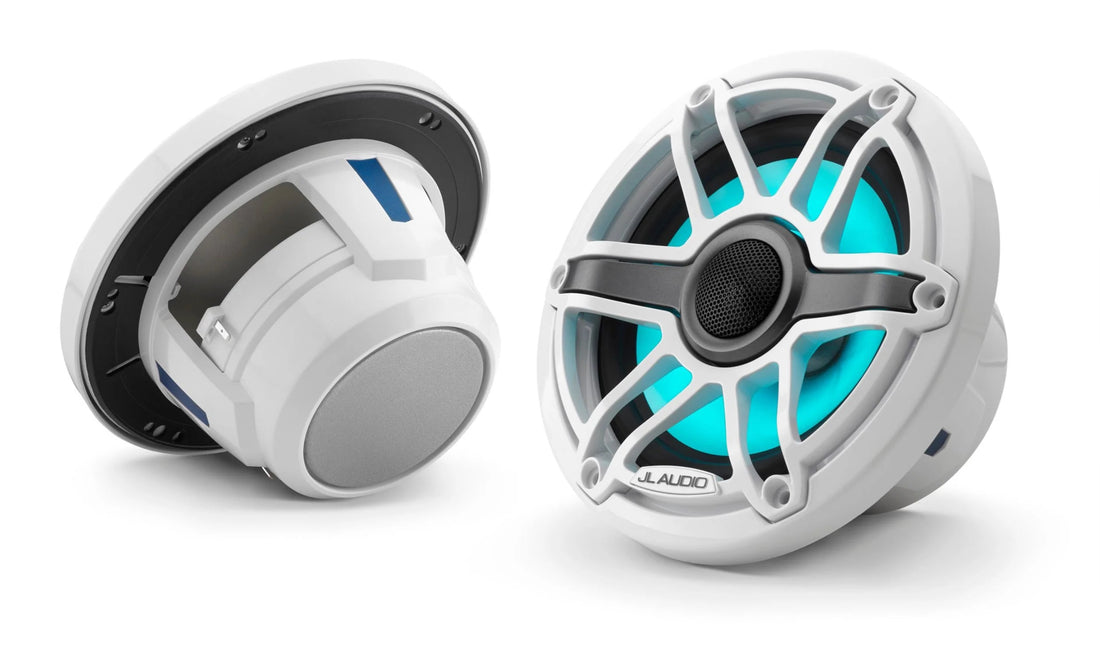 JL Audio M6 6.5in Coaxial Speakers White Sport Grille with RGB LED - 010-03093-00