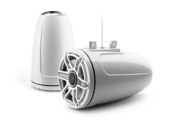 JL Audio M6 7.7in Enclosed Tower Speakers White Sport Grille - 010-03277-00