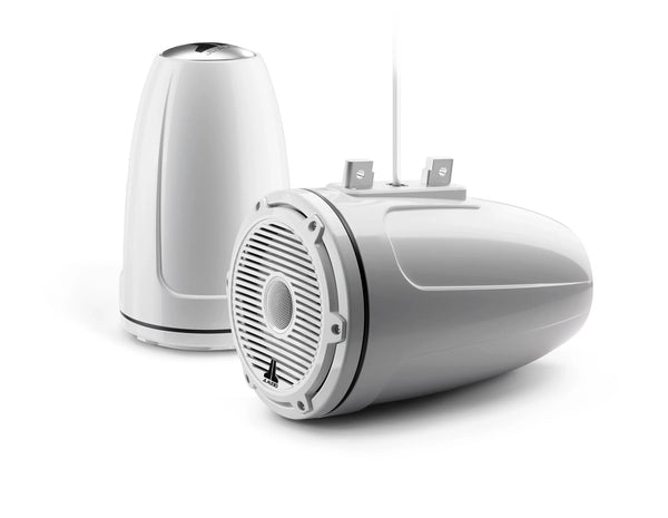JL Audio M6 7.7in Enclosed Tower Speakers White Classic Grille - 010-03856-00