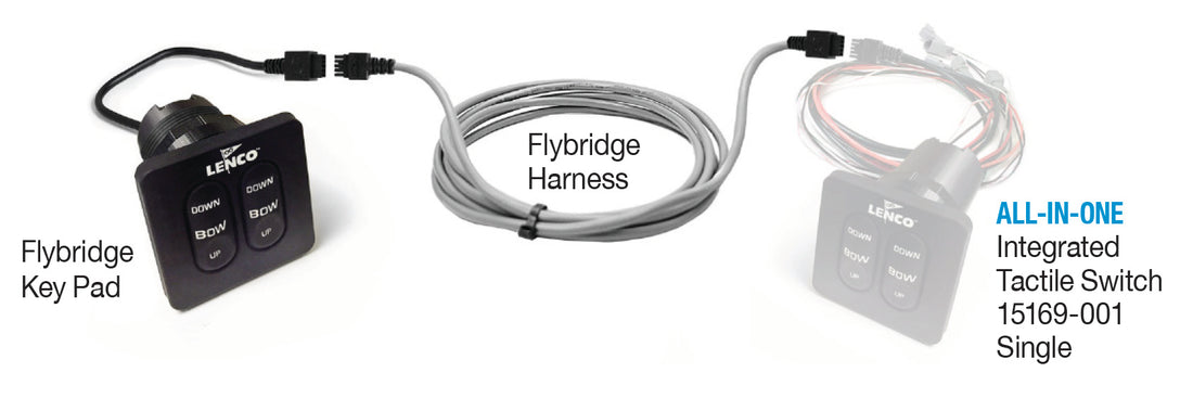 Lenco Standard Flybridge Key Pad With 20ft Shielded Harness For Use with 15169-001 - 11841-102