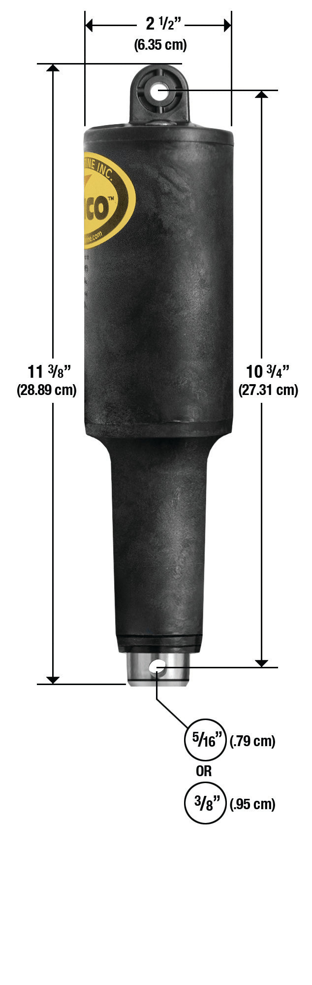 Lenco 2 1/4in Stroke XD Actuator 3/8in 12V - 15056-001