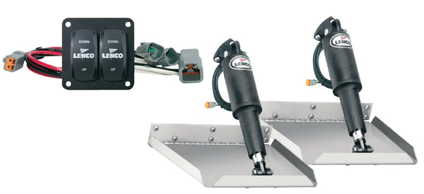 Lenco 12inx12in Edge Mount Trim tab Kit 12v with Double Rocker Switch - 15102-104