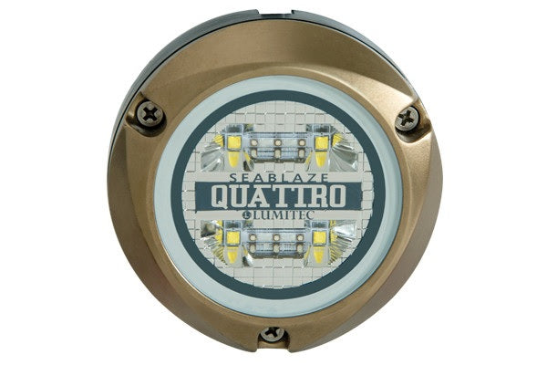 Lumitec Zambezi Quattro Blue/White FOR PONTOON BOATS Bronze Housing 12/24v LED - 101459