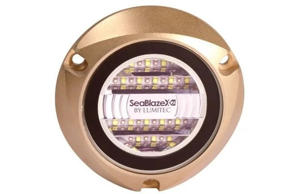 Lumitec Seablaze X2 Dual Color Blue/White LED Surface Mount Bronze Housing 12/24v - 101516