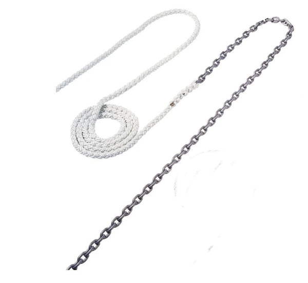 Maxwell 15ft of 1/4in HT Chain Splice to 150ft of 1/2in Nylon Brait Line - RODE38