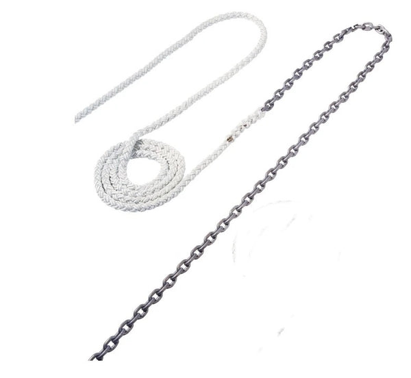 Maxwell 10ft of 1/4in HT Chain Splice to 300ft of 1/2in Nylon Brait Line - RODE46