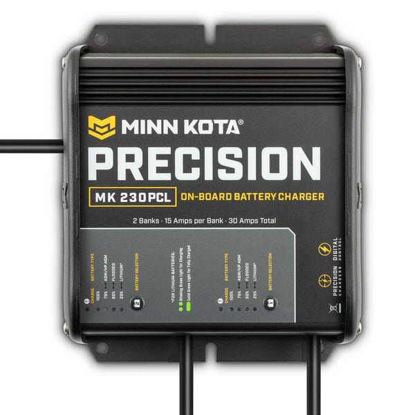 Minn Kota MK230PCL Precision Charger 2 Bank 15 Amps With 6ft AC Power Cable - 1832302