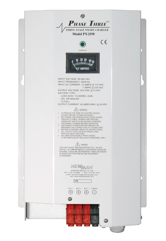Newmar PT25W 12v Charger 3 Bank 25 Amp - PT-25W