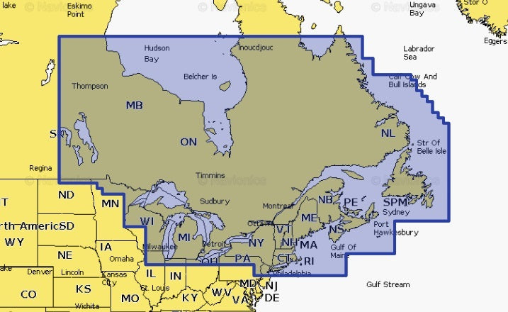 Navionics Plus Naus012 R Canada, East And Greaqt Lakes Micro Sd
