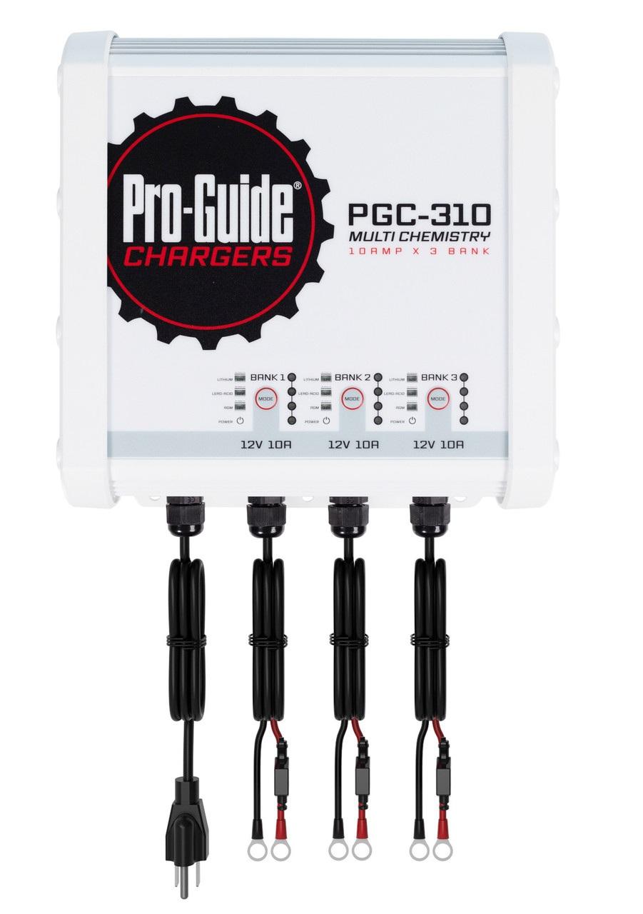 Pro Guide PGC-310 3-Bank 3x12V/10A Lead Acid/LiFePO4 On Board Charger, IP68 - PGC-310