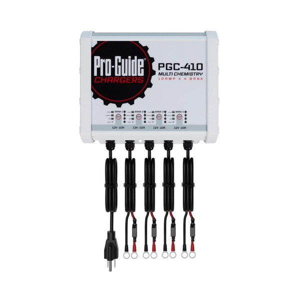 Pro Guide PGC-410 4-Bank 4x12V/10A Lead Acid/LiFePO4 On Board Charger, IP68 - PGC-410