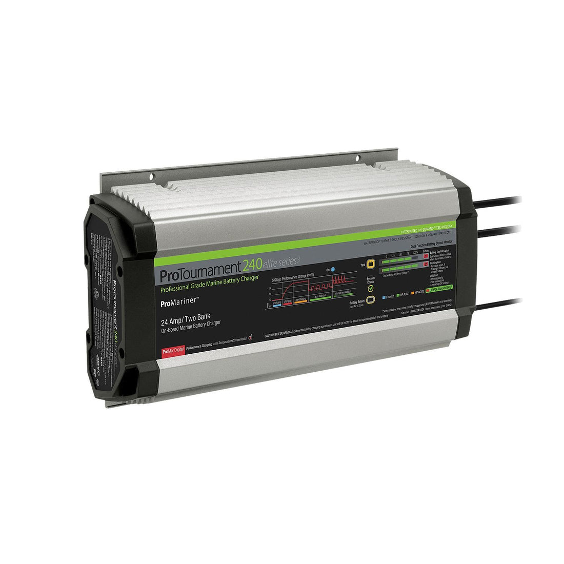 ProMariner ProTournament 240 24 Amp Battery Charger 12/24v 2 Bank 120v Input - 53242