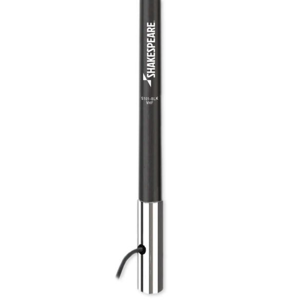 Shakespeare 5101 Black 8ft 6dB VHF Antenna Chrome Ferrule 15ft RG58 Cable - 5101-BLK