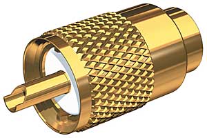 Shakespeare PL259 Gold Plated Connector F/RG8X - PL-259-8X-G