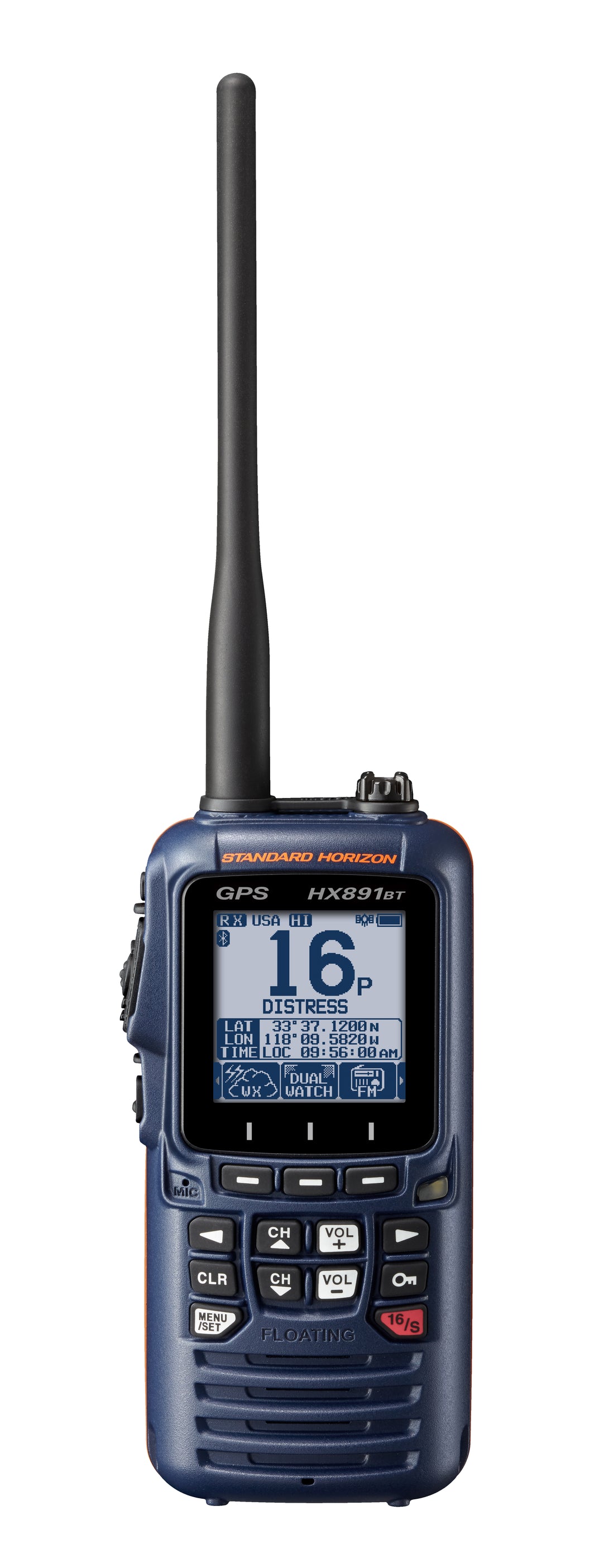 Standard Hx891 Btnb Handheld Vhf 6 W Class H Dsc Gps Bluetooth Navy Blue