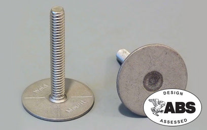 Weld Mount 1.50in Tall 1/4 x 2 ST125-1420-24SS SS Stud 1.25in Base 10 Pack - ST125-1420-24SS-10